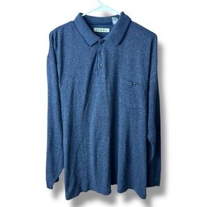 Men's Summa Partial Button Sweater Pullover Fleece Blue Gray Size L Silk Blend